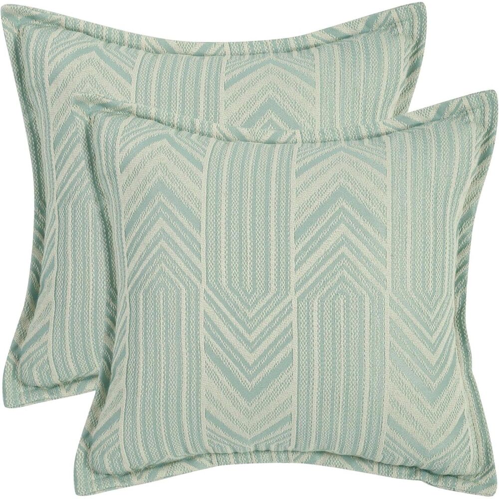 💚 Wangyiyi 18x18 Throw Pillow Covers Set of 2 Sage Green Chevron Jacquard